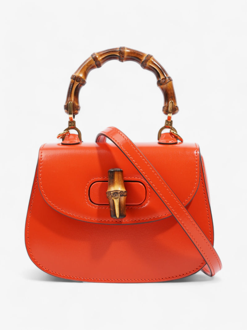  Gucci Bamboo 1947 Orange Leather Mini