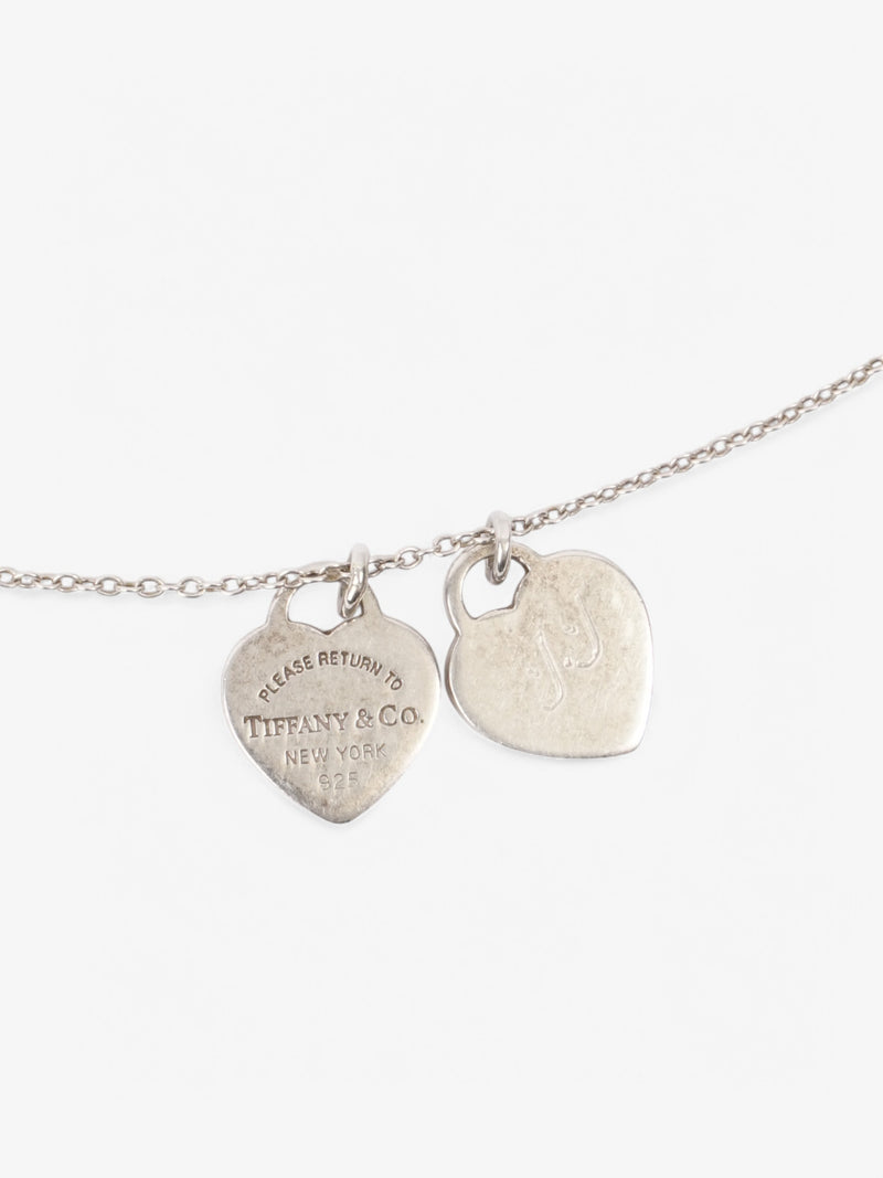  Tiffany and Co Return to Tiffany Double Heart Tag Pendant Necklace Silver Silver Sterling