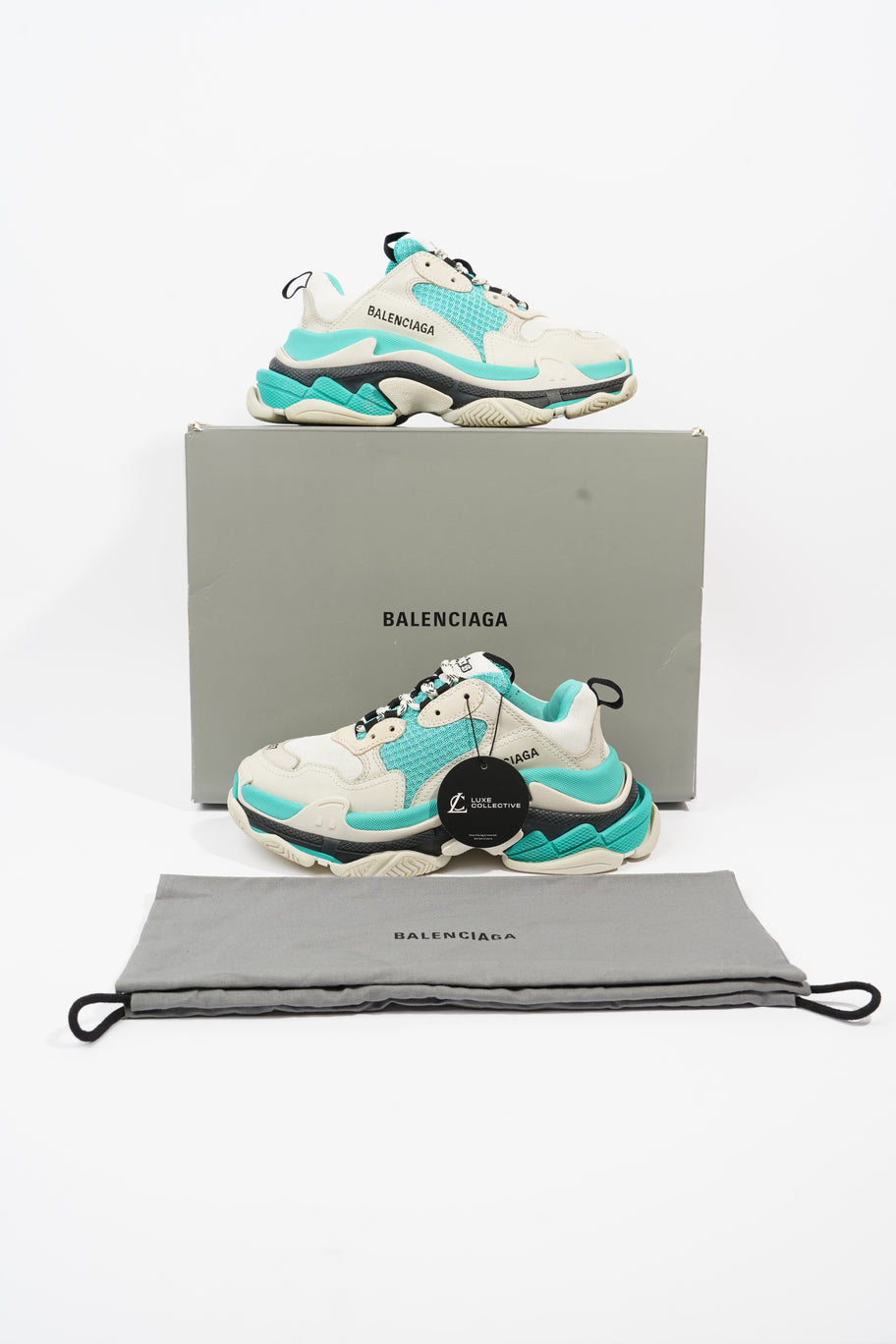 Triple S White / Teal / Black Mesh EU 37 UK 4 Image 9