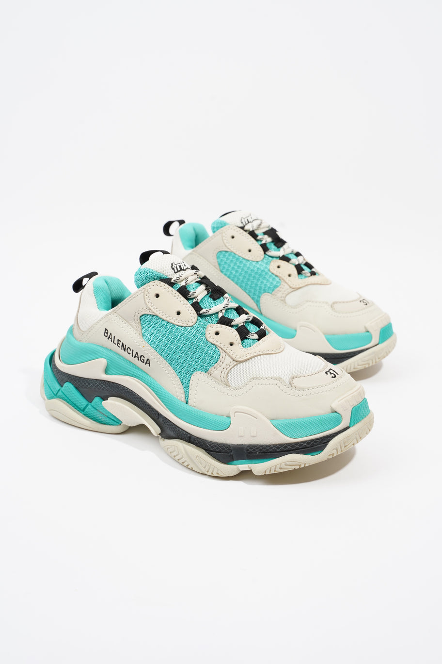 Triple S White / Teal / Black Mesh EU 37 UK 4 Image 2