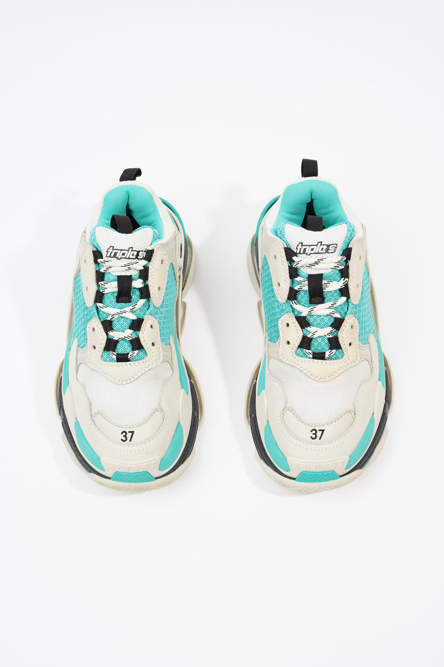 Triple S White / Teal / Black Mesh EU 37 UK 4 Image 8