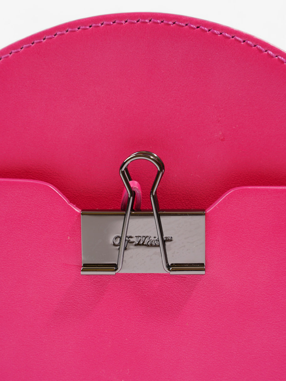 Off White Round Bag Hot Pink Leather Image 7