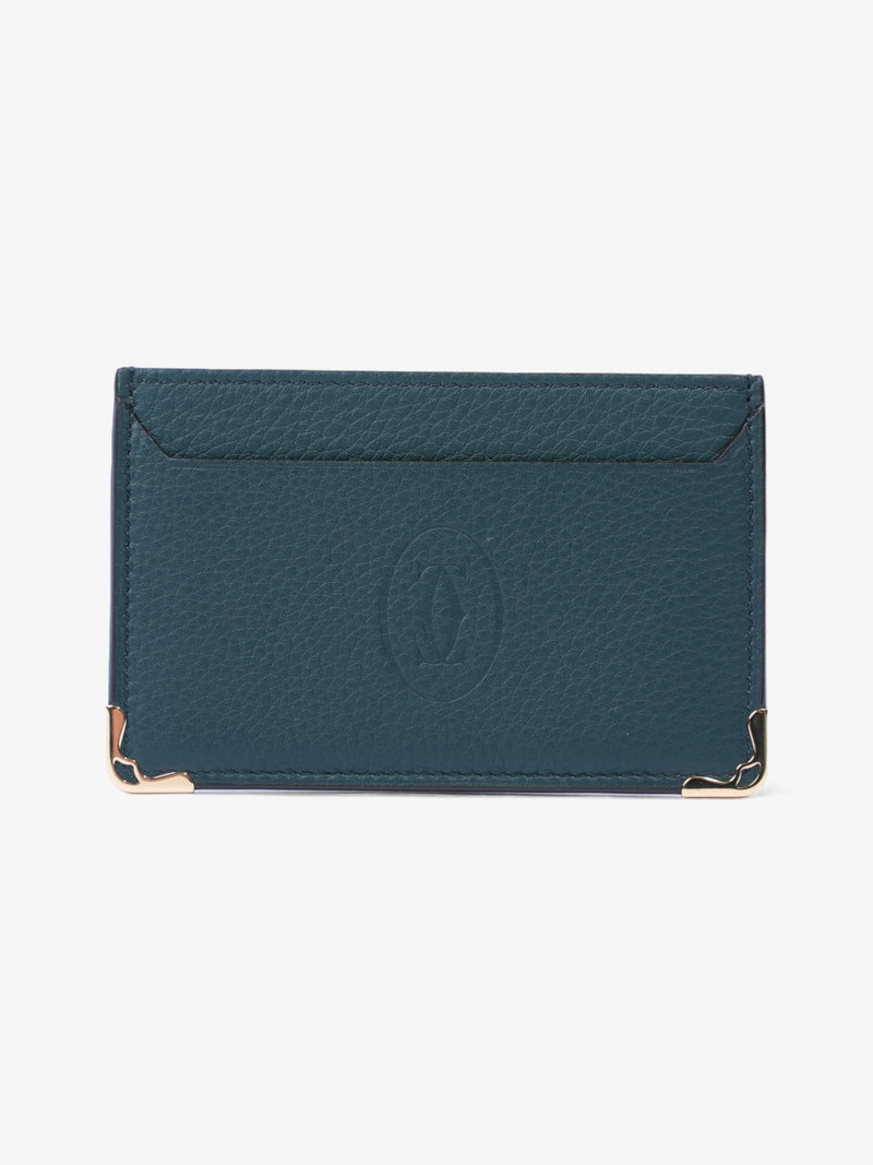  Cartier Double Card Holder, Must De Cartier Green Calfskin Leather