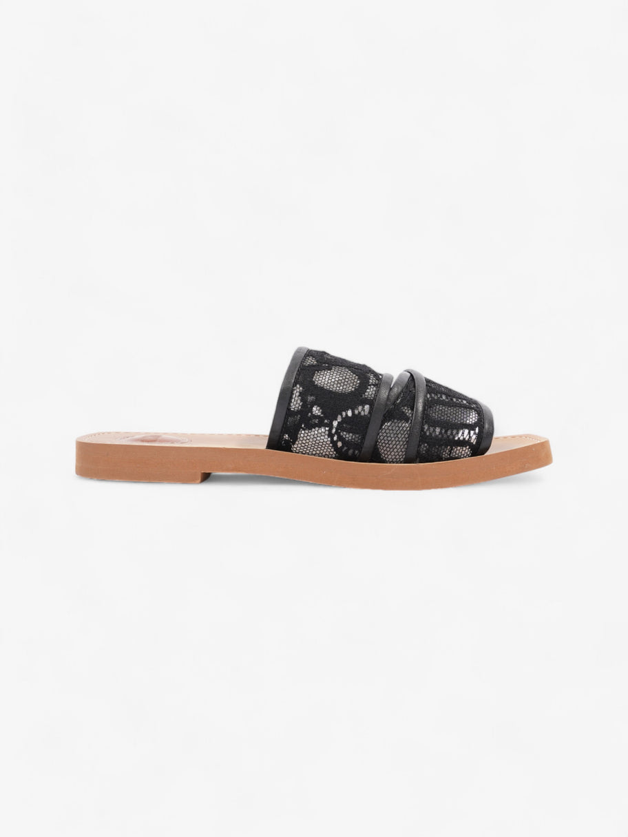 Chloe Lace Woody Sandals Black Lace EU 37 UK 4 Image 4