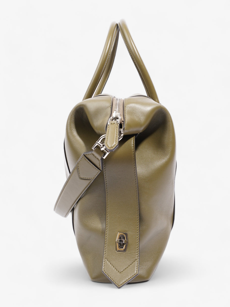 Antigona Tote Bag  Olive Green Leather Large Image 3