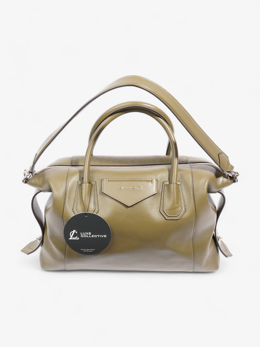 Antigona Tote Bag  Olive Green Leather Large Image 8