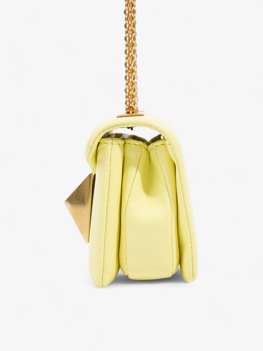 Valentino One Stud Bag Yellow Nappa Leather Micro Image 3