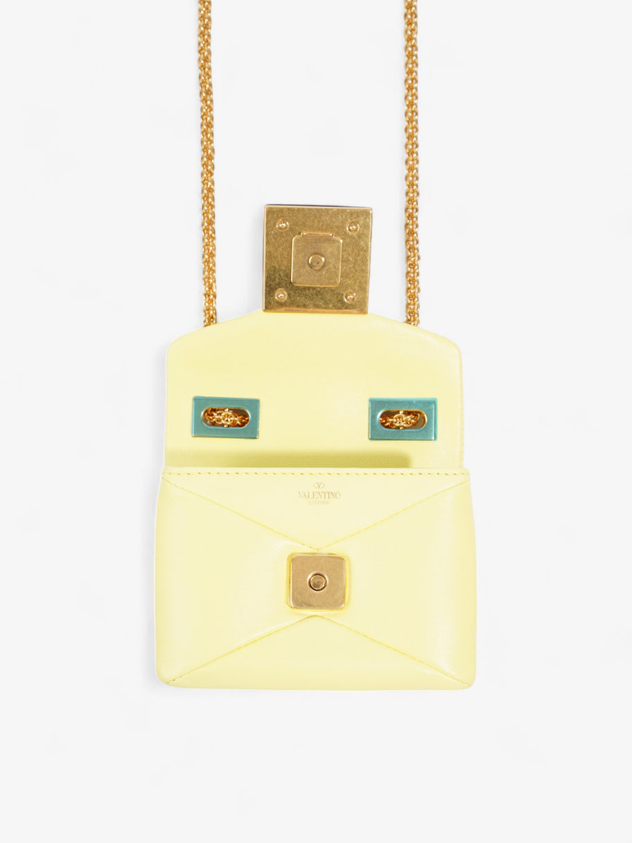 Valentino One Stud Bag Yellow Nappa Leather Micro Image 7