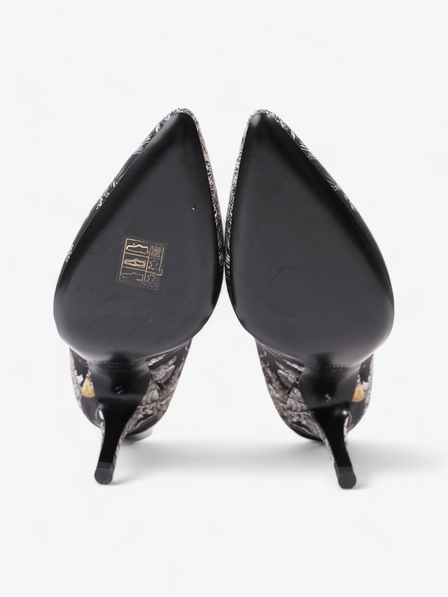 Hermes Silk heels 80 Black / White / Gold Silk EU 36 UK 3 Image 8