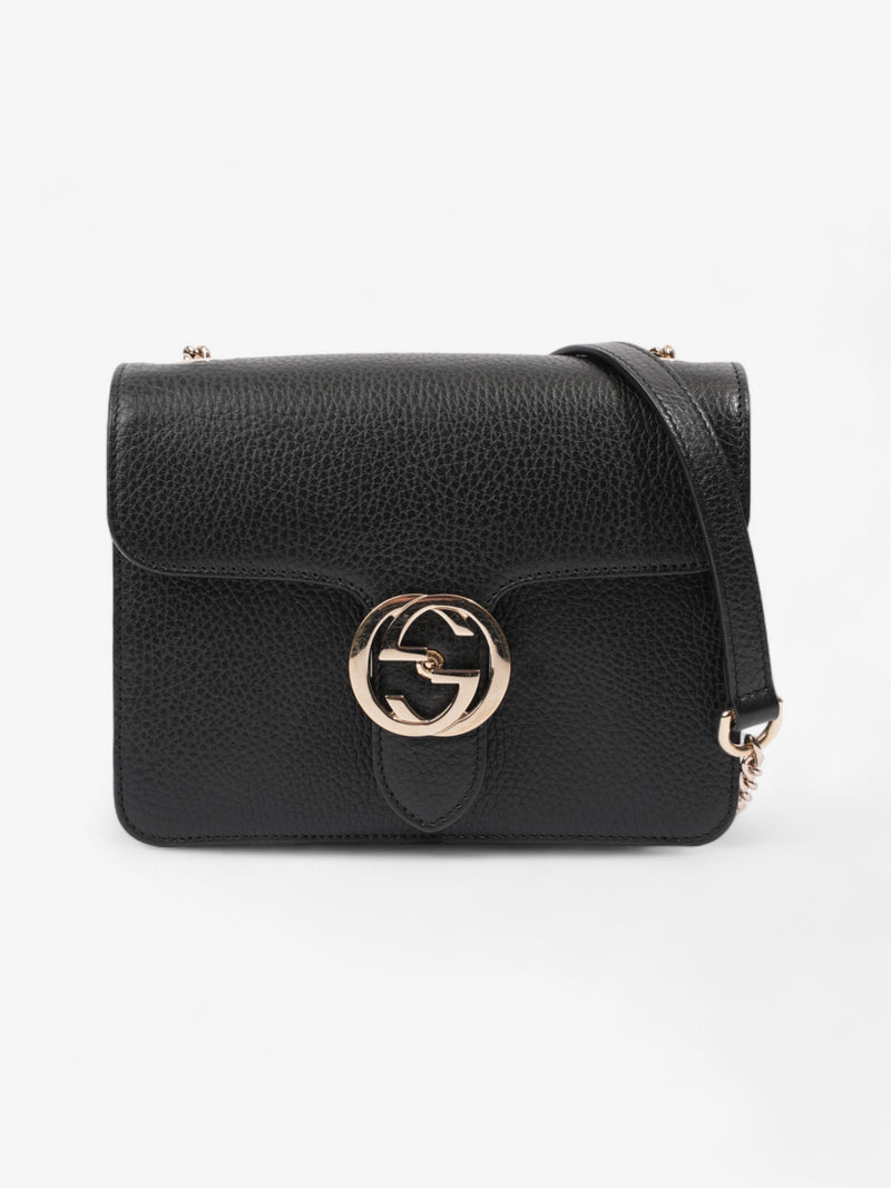  Gucci Interlocking G Flap Black Leather Small