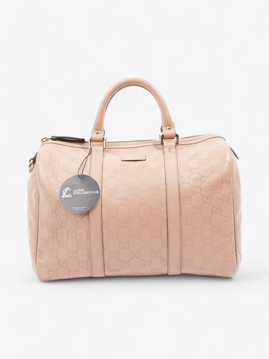 Gucci Boston Bag Rose Beige Guccissima Embossed Leather Medium Image 8