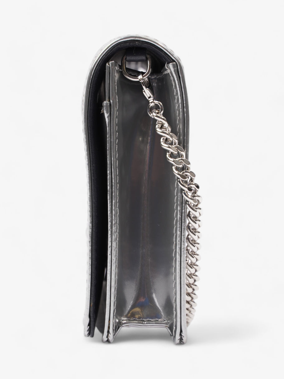 Diorama Wallet On Chain  Silver Patent Leather Image 3