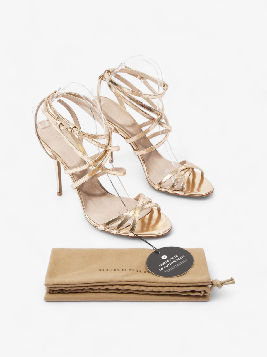 Burberry Strappy Heels 80mm Gold Patent Leather EU 41 UK 8 Image 11