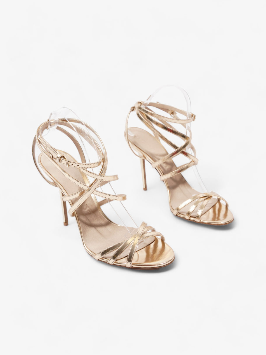 Burberry Strappy Heels 80mm Gold Patent Leather EU 41 UK 8 Image 2