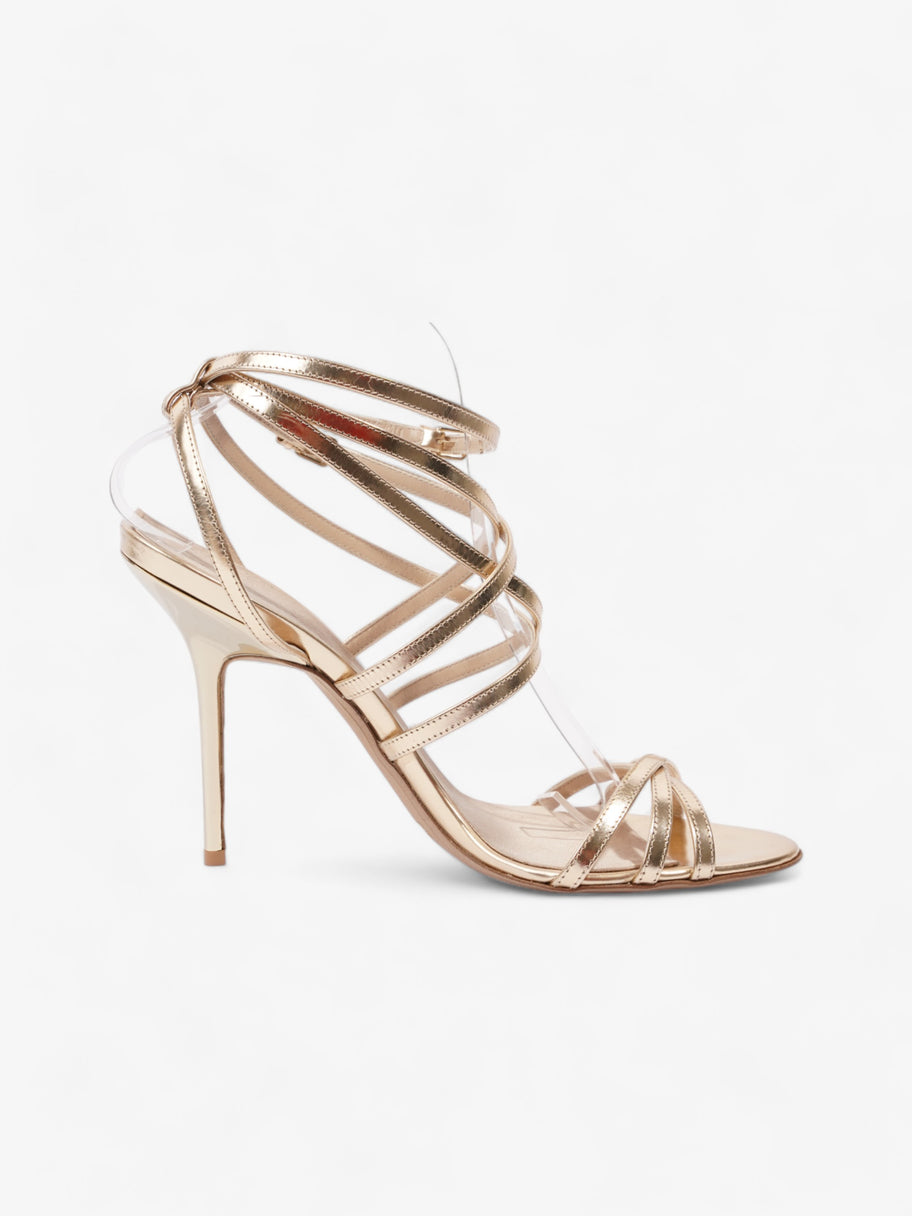 Burberry Strappy Heels 80mm Gold Patent Leather EU 41 UK 8 Image 4