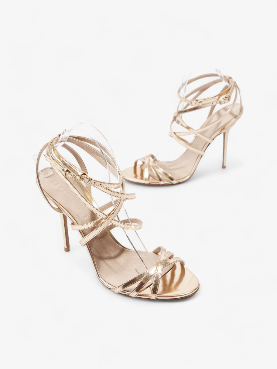 Burberry Strappy Heels 80mm Gold Patent Leather EU 41 UK 8 Image 9