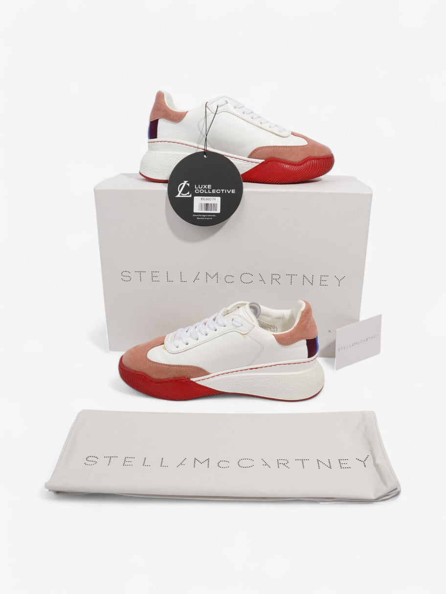 Stella McCartney Loop Lace-up Sneakers White  / Pink / Red Leather EU 38 UK 5 Image 11