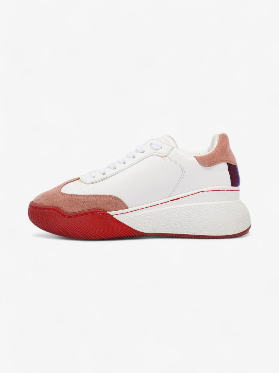 Stella McCartney Loop Lace-up Sneakers White  / Pink / Red Leather EU 38 UK 5 Image 3