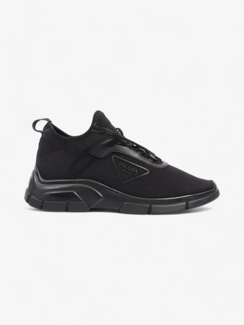  Prada Logo Running Sneakers Black Knit EU 40 UK 6