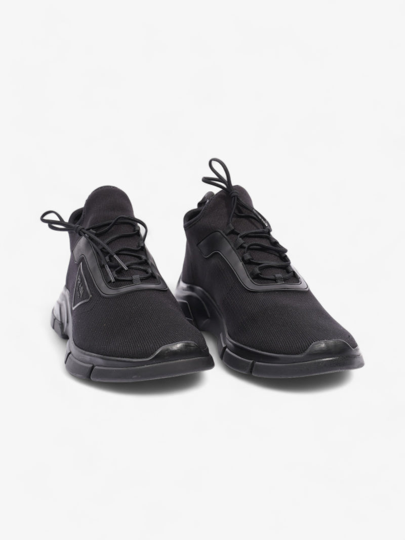  Prada Logo Running Sneakers Black Knit EU 40 UK 6