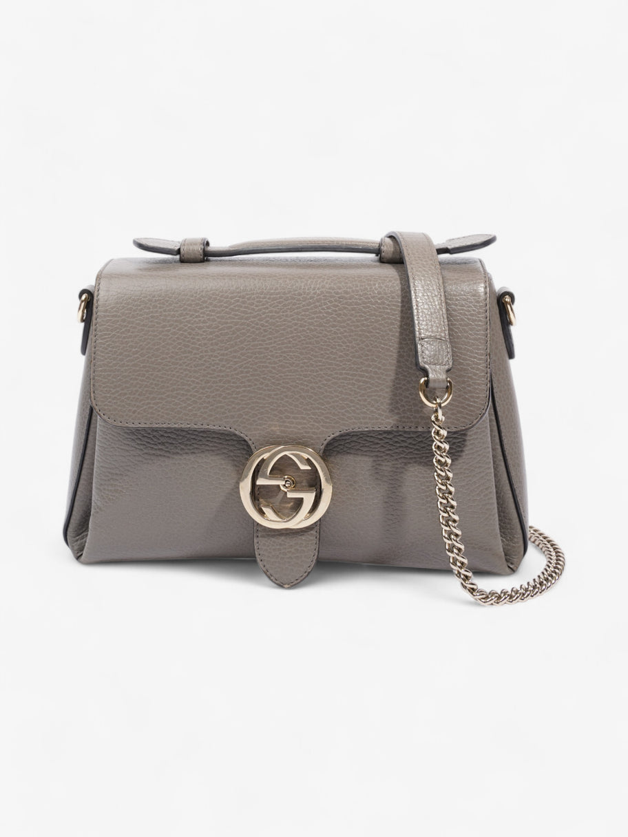 Gucci Dollar Interlocking G Grey Calfskin Leather Image 16