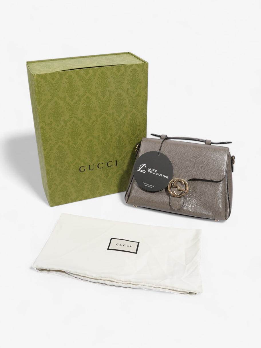 Gucci Dollar Interlocking G Grey Calfskin Leather Image 15