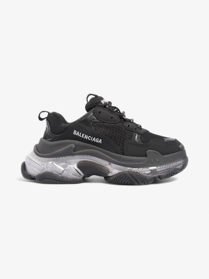  Balenciaga Triple S Clear Sole Black Mesh EU 37 UK 4