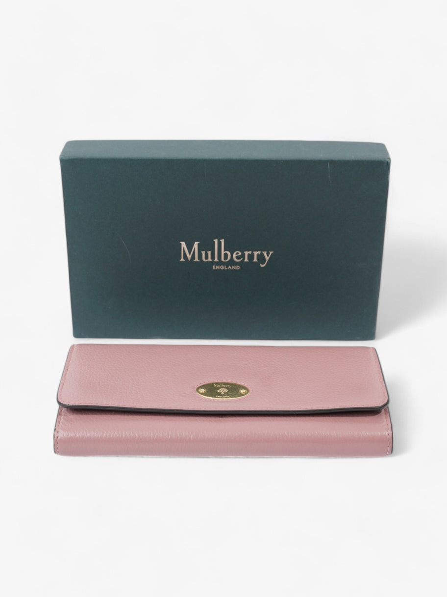 Mulberry Plaque Long Wallet Mocha Rose Grained Leather Image 11