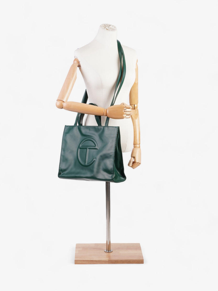 Telfar Shopping Tote Green Faux Leather Medium Image 2