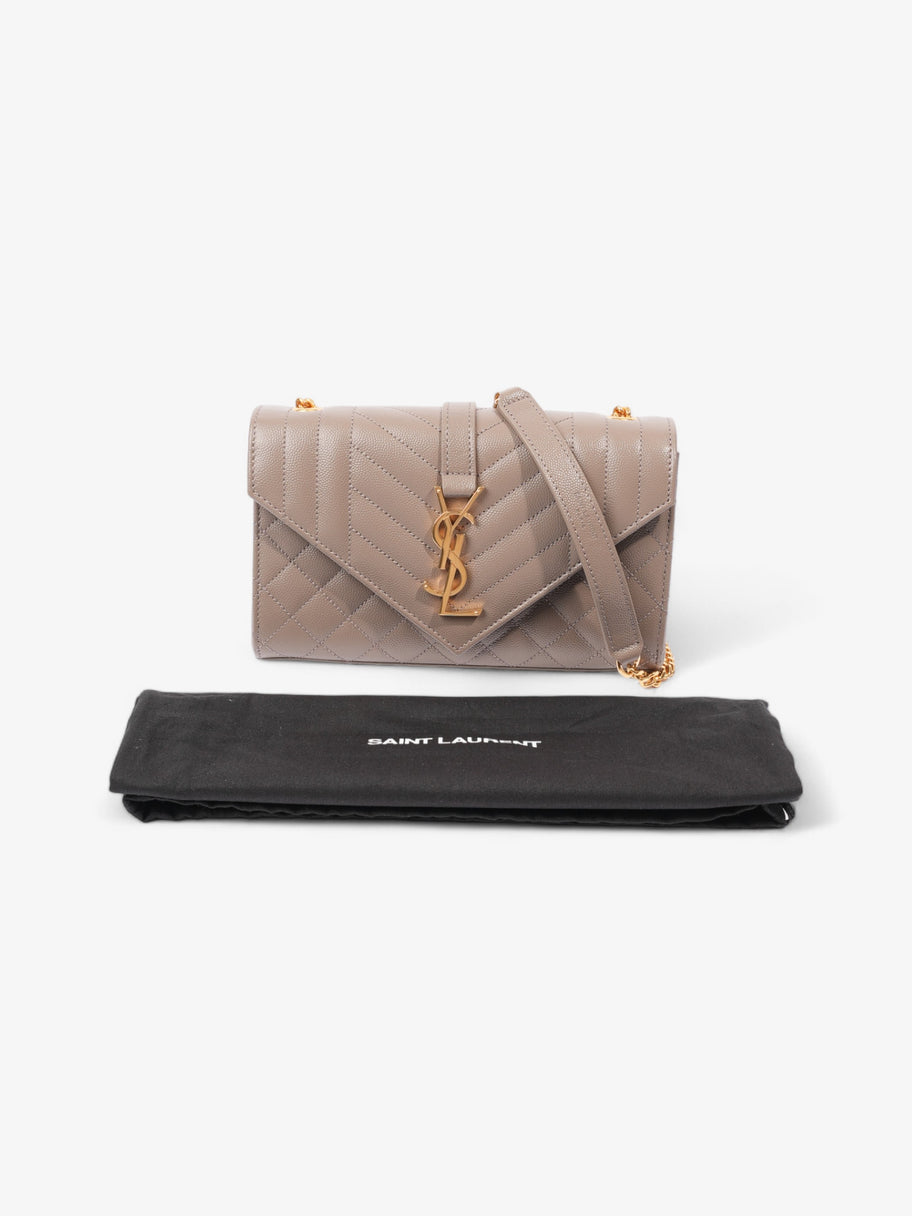 Saint Laurent Envelope Dark Beige Calfskin Leather Small Image 10