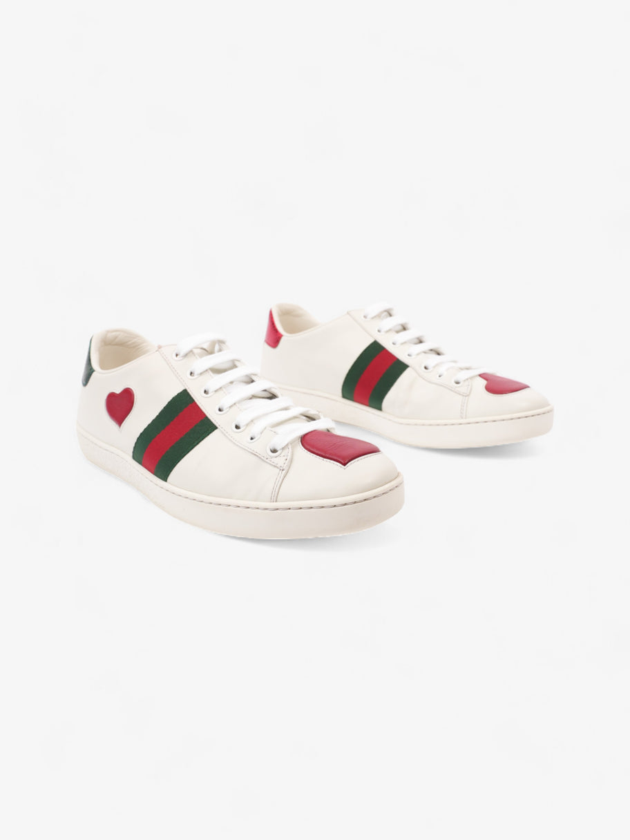 Gucci New Ace Low Heart Sneakers White / Red / Green Leather EU 40 UK 7 Image 2