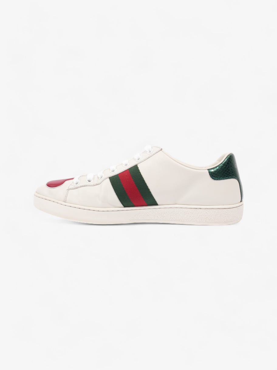 Gucci New Ace Low Heart Sneakers White / Red / Green Leather EU 40 UK 7 Image 3