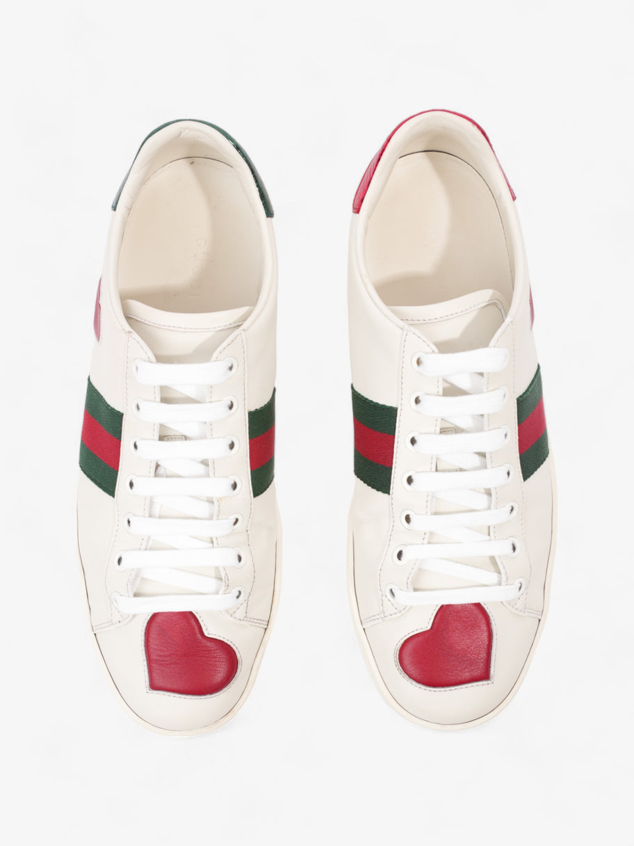 Gucci New Ace Low Heart Sneakers White / Red / Green Leather EU 40 UK 7 Image 8