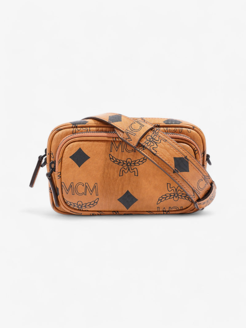  MCM Aren Cognac / Black Canvas Mini