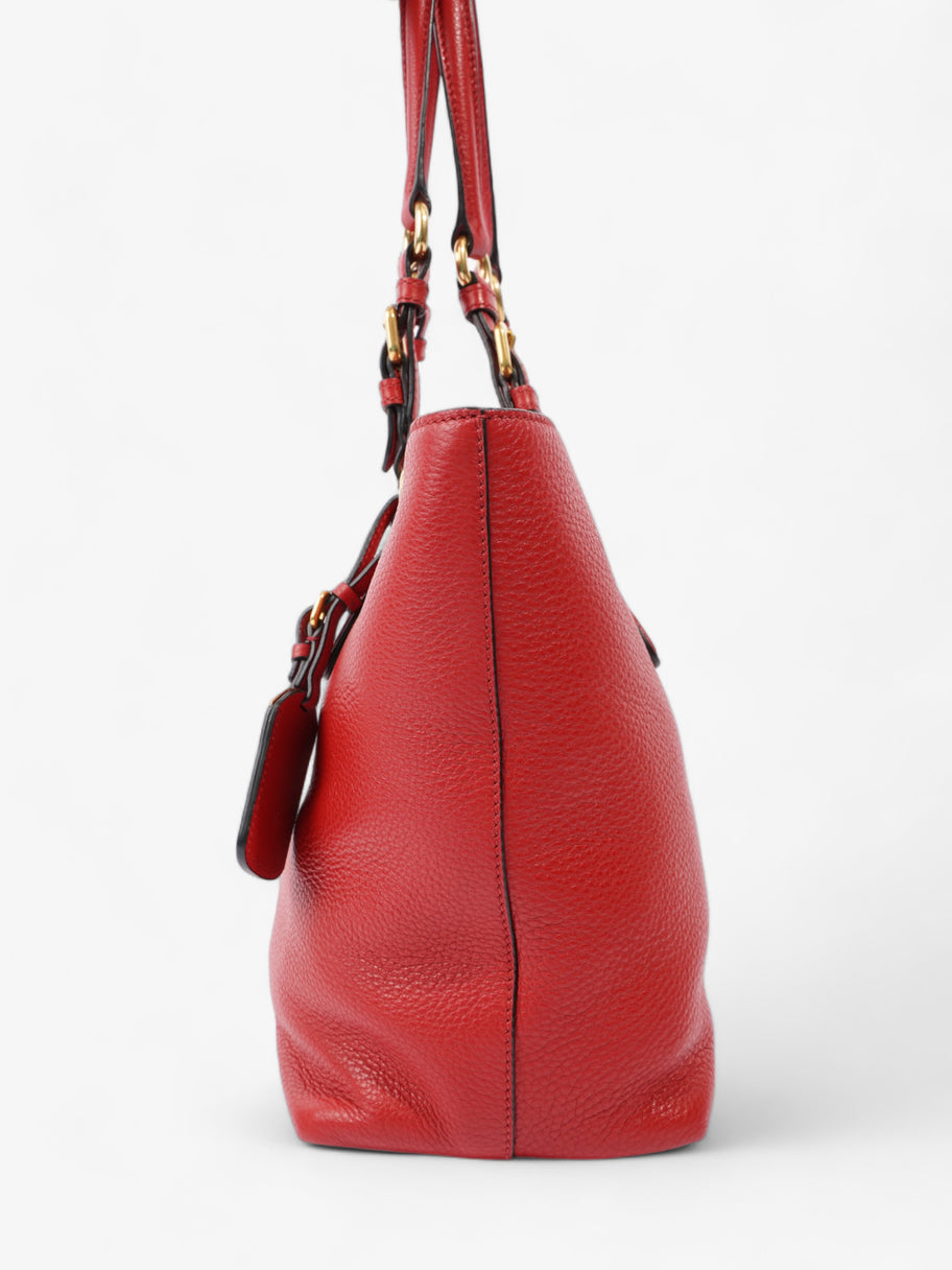 Prada Shopping Tote Red Leather Medium Image 3