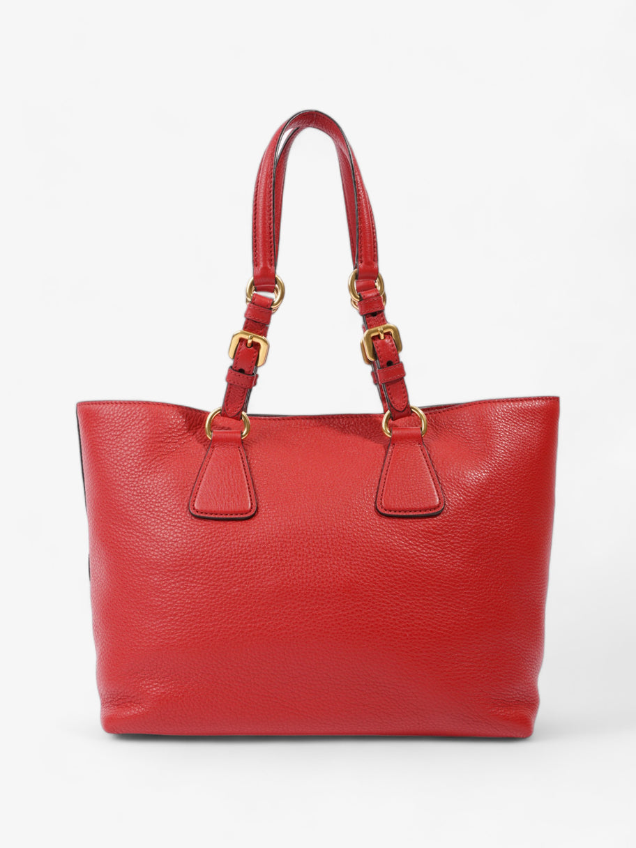 Prada Shopping Tote Red Leather Medium Image 4