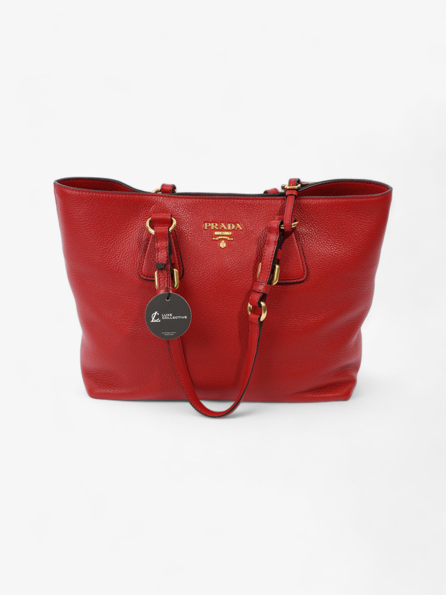 Prada Shopping Tote Red Leather Medium Image 10