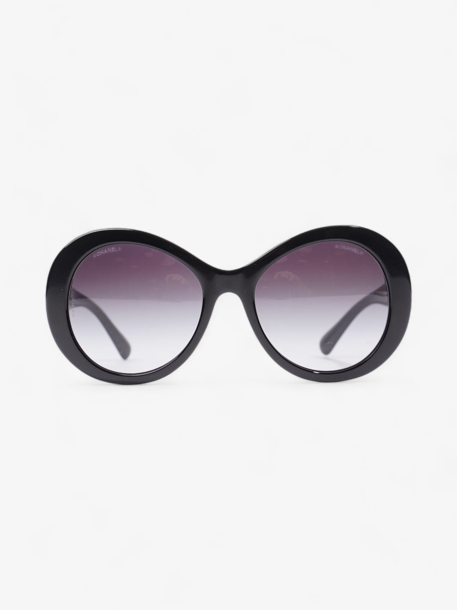 Chanel Oval CC Sunglasses Black Acetate 140mm Image 1