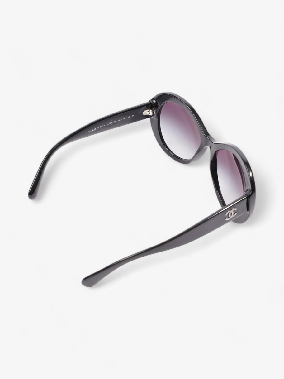 Chanel Oval CC Sunglasses Black Acetate 140mm Image 7