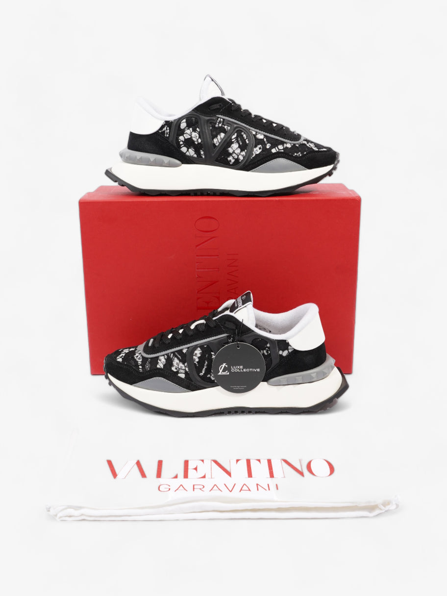 Valentino V Logo Runner  Black / White / Grey Lace EU 38 UK 5 Image 10