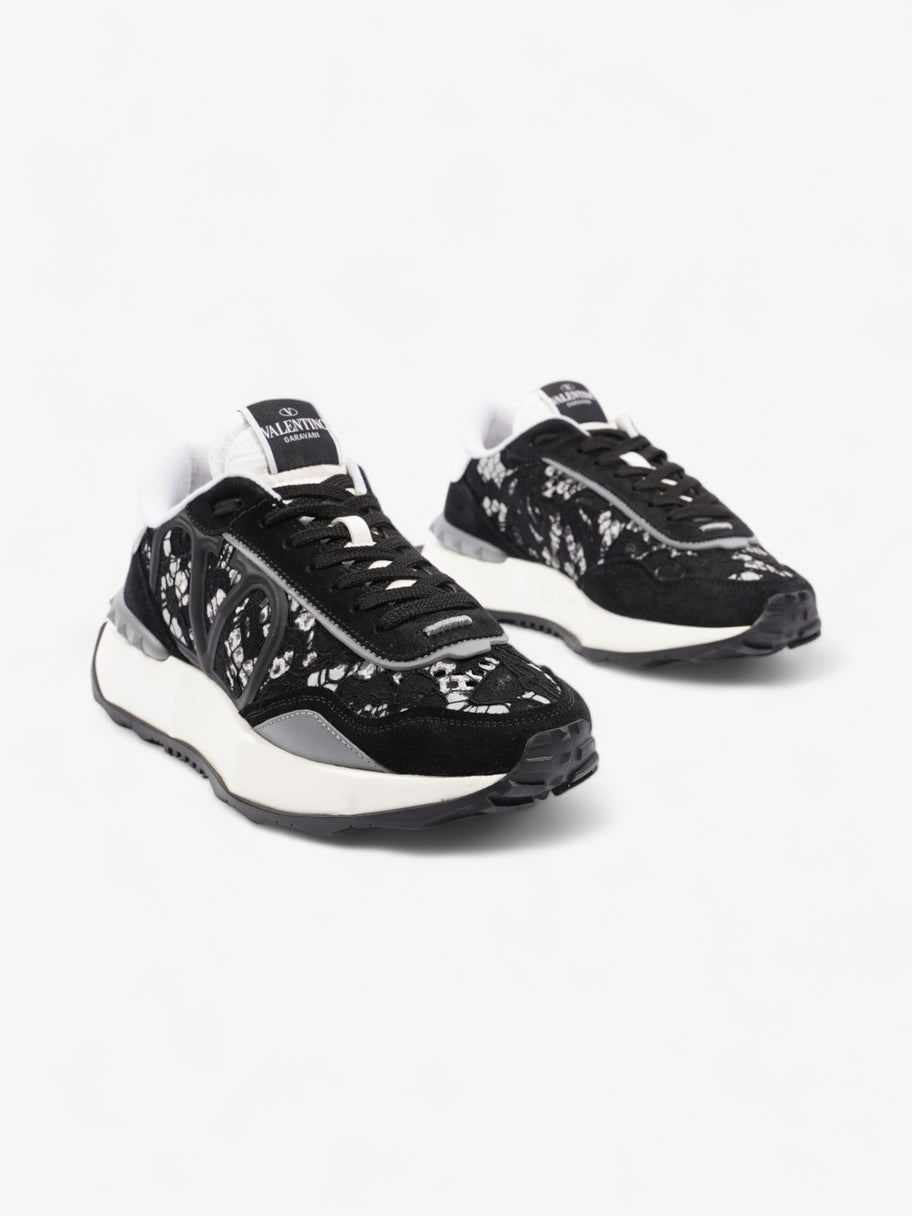 Valentino V Logo Runner  Black / White / Grey Lace EU 38 UK 5 Image 2