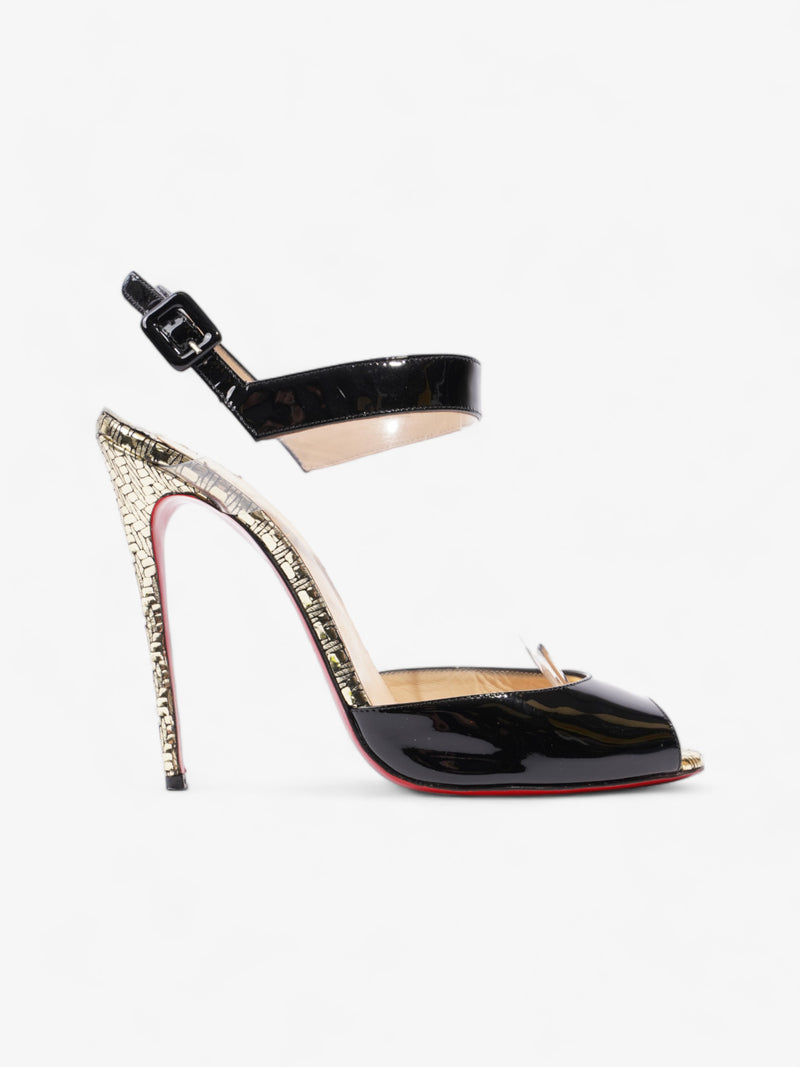  Christian Louboutin Just On 120mm Black / Gold Patent Leather EU 39.5 UK 6.5