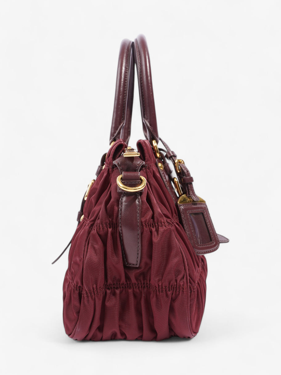 Prada Tessuto Gaufre Dark Red Nylon Image 5