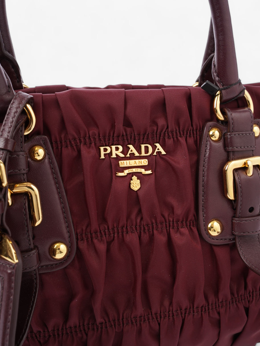 Prada Tessuto Gaufre Dark Red Nylon Image 7