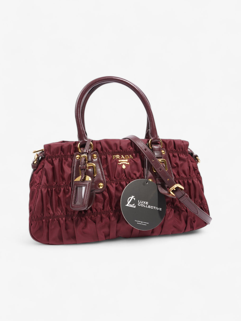 Prada Tessuto Gaufre Dark Red Nylon Image 9