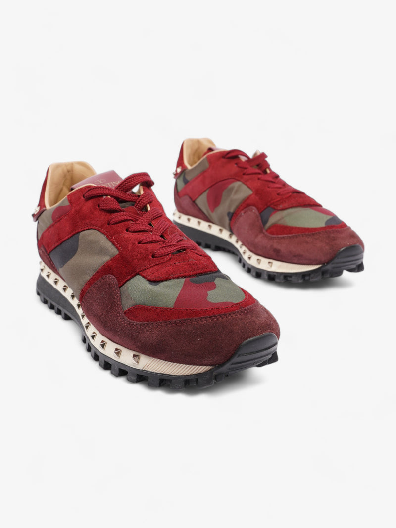  Valentino Rockstud Sneakers Red / Khaki / Black Suede EU 37 UK 4