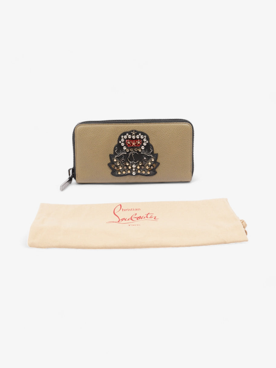 Christian Louboutin Panettone Logo Studs Zip Around Wallet Green / Black / Red Leather Image 6