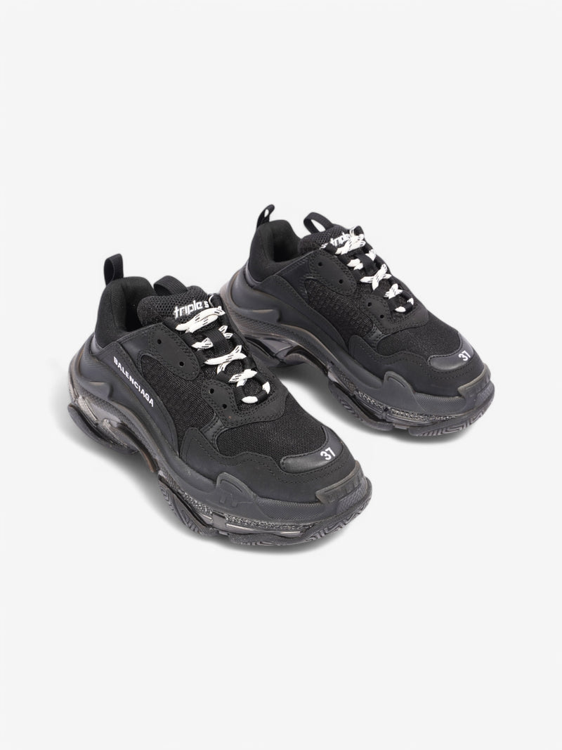  Balenciaga Triple S Black Clear Sole Mesh EU 37 UK 4