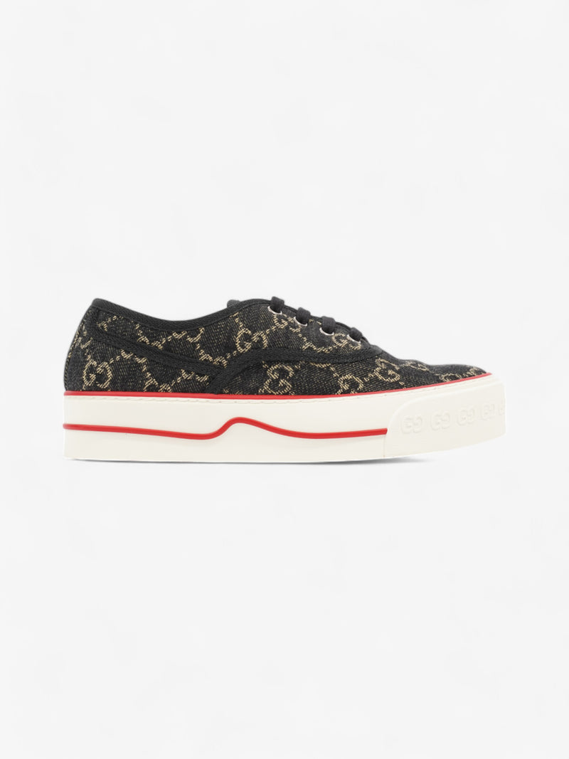  Gucci Tennis 1977 Black / Beige  / Red Canvas EU 37.5 UK 4.5