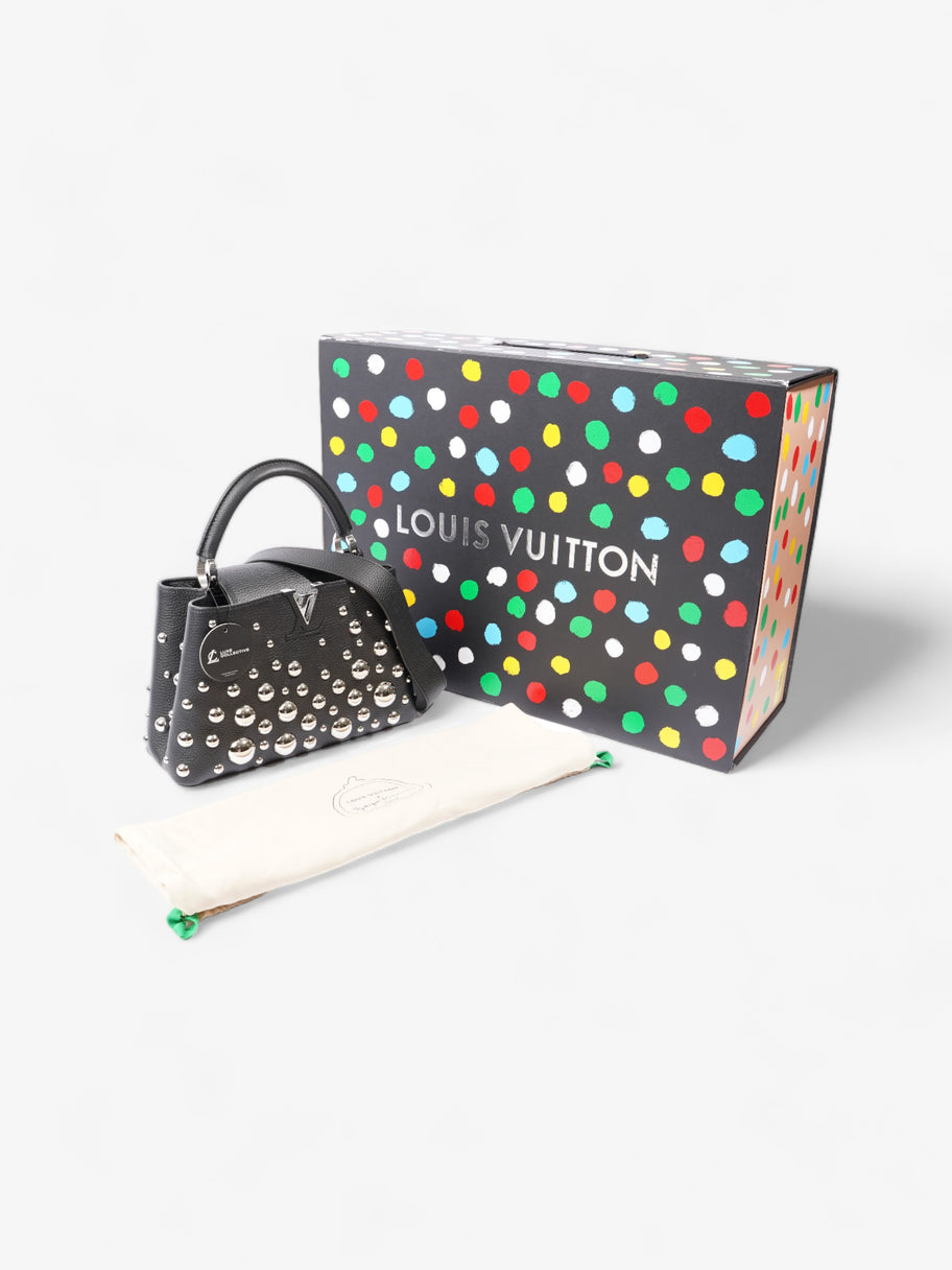 Louis Vuitton X Yayoi Kusama Narcissus Garden Capucines MM Black Leather Image 11